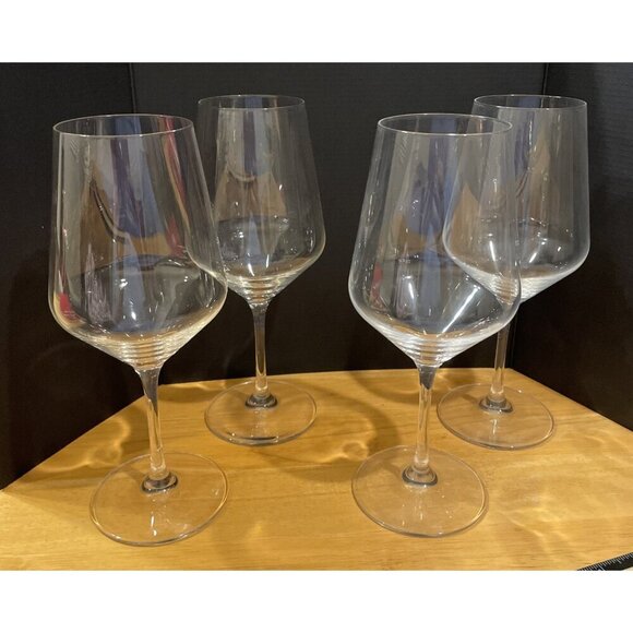 Stolzle Starlight Red Wine Glasses Glass 9.5" Clear Crystal Stemware Set Of 4‎ - Picture 1 of 4